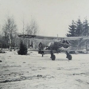 Henschel Hs-123 at a winter airfield