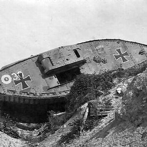 The Mark IV female tank captured and used by Germans named "Lotte", 1917 (2)