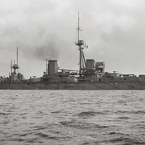 HMS Dreadnought, a side view