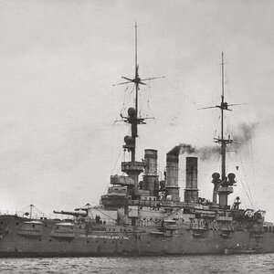 S.M.S Pommern, the Deutschland-class pre-dreadnought German battleship ...