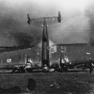 PZL 37B Łoś posed for the German propaganda movie "Kampfgeschwader Lützow", the Małaszewicze airbase, Poland, 1941