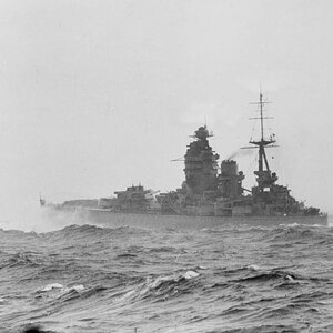 HMS Rodney at sea
