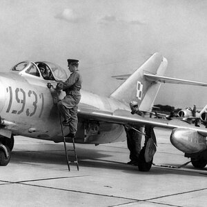 Lim-2 ( MiG-15 ) of the Polish AF, Modlin airfield in 50'