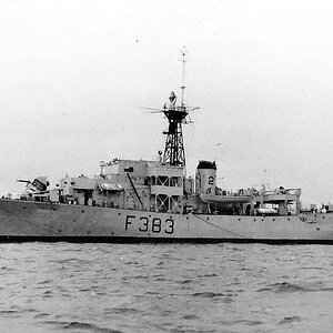 The HMS Flint Castle (K383), the Castle class corvette.