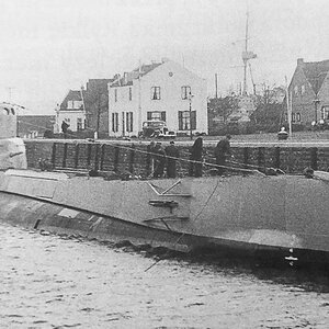ORP Orzeł at Vlissingen harbour after launching on 15.01.1938.