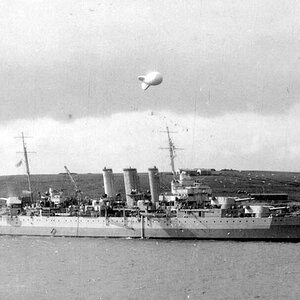 HMS Dorsetshire, a County class heavy cruiser.