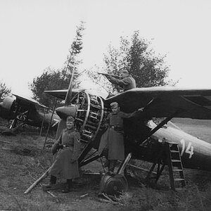 Captured PZL P.7a no 7 and 14 at Ułęż airfield, Poland 1939.