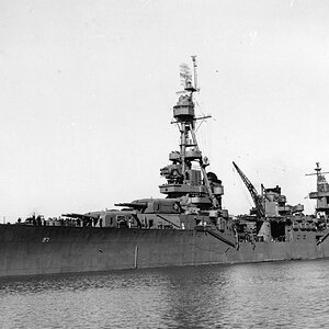 USS Chester (CA-27), the Northampton class heavy cruiser, Mare Island, October 1943