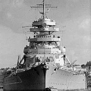 The battleship KMS Bismarck in Kiel September 1940