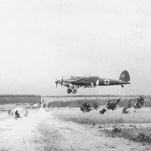 Heinkel He-111 landing