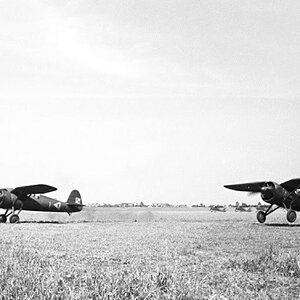PZL P-11c and P-11a of the 112th FS taking off