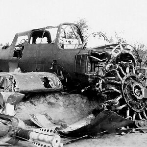 A wreckage of a PZL .23 Karaś, Poland, 1939