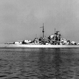 The German battleship Bismark, 1940