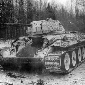 T-34 in the winter camouflage