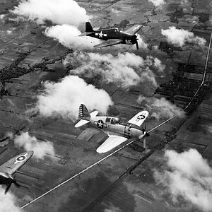 A captured and testing TAIC Mitsubishi J2M3 Raiden with a Seafire III and F6F-5 Hellcat over the Philippines, 1945 (2)