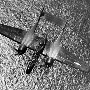 Northrop P-61B Black Widow in flight, top view