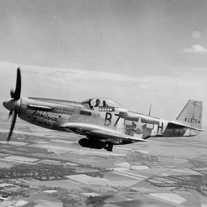 NA P-51D Mustang s/n. 44-13704, code B7-H,named "Ferocious Frankie" of the  374thFS, 361st FG (1)