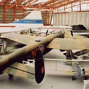 An overhead shot of Duxford Museum