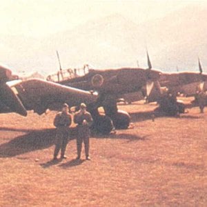 Ju-87 Squadron lined up for inspection.