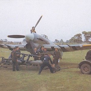 Hawker Typhoon being re-armed and fuelled