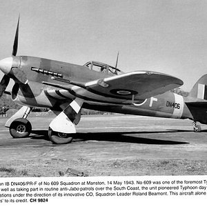 Typhoon Mk Ib DN406 PR-F Taken from fighter command 39-45 by I Carter