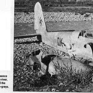 ME 410A-3 wrecked on a river bank in Italy