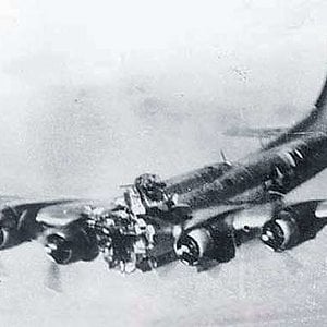 B-17 Extensive nose damage