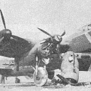 Lancaster (left) collides with B-17 while making emergency landing