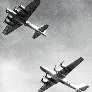 B-17 (top) and B-29