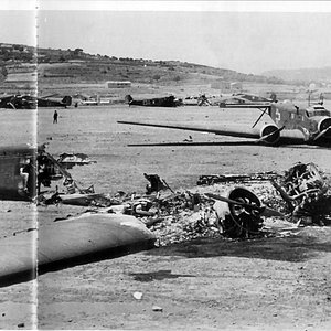 burnt out & Wrecked JU52s at Maleme Crete