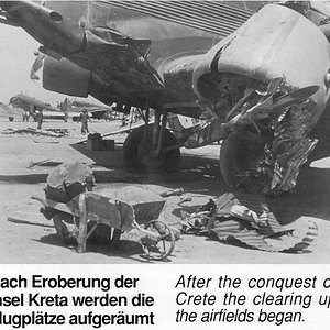 clearing up the wrecked ju52s on Crete