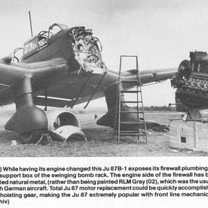 JU87B-1 having an Engine Change