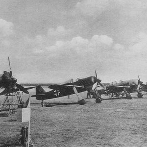 A line-up of early FW 190s in mid-1941