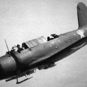 SB2U Vindicator in a shallow dive.