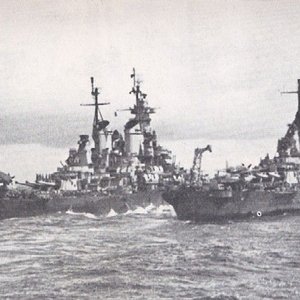 US battleships en-route to Japan