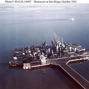 US Destroyers, San Diego, October, 1941.