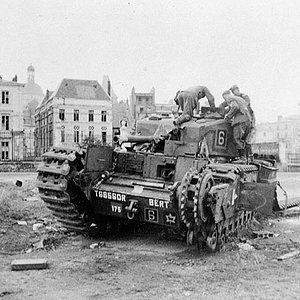 Wrecked Churchill at Dieppe