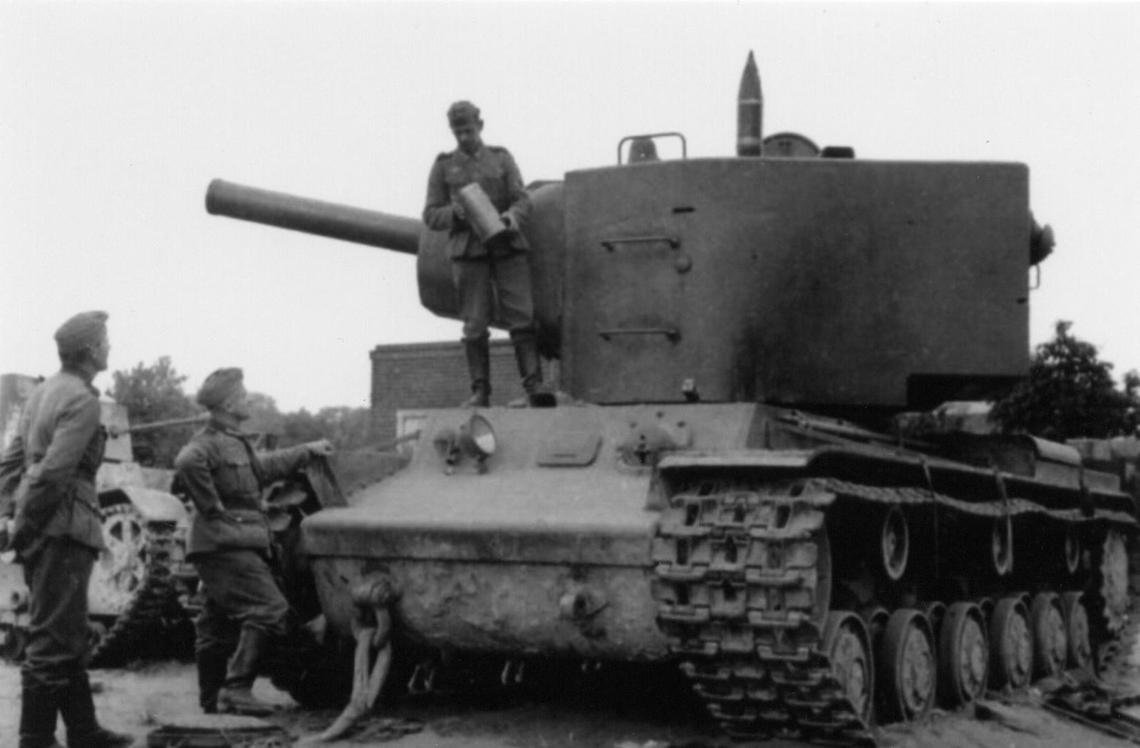A captured KV-2 heavy tank, 1941