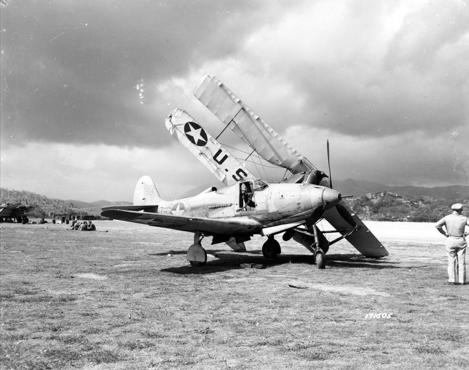 A collision of a P-39 with a Tiger Moth, 1943 (1)