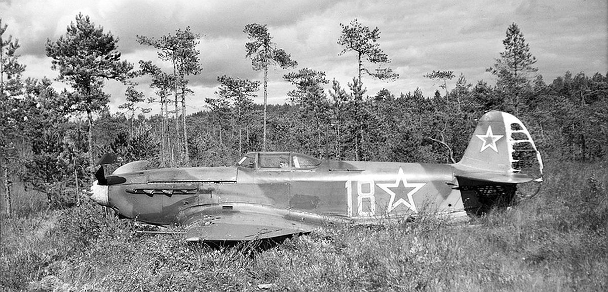 A crashed Russian Yak fighter in Sptember 1944