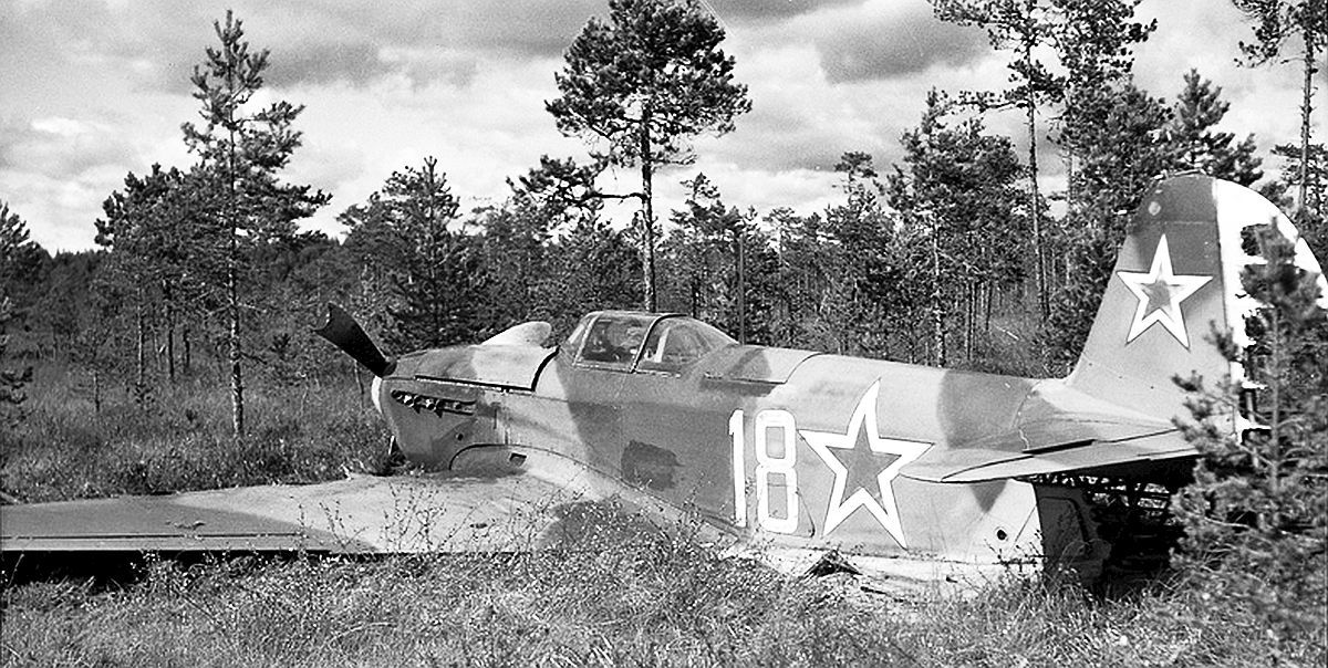 A crashed Yak fighter in Sptember 1944