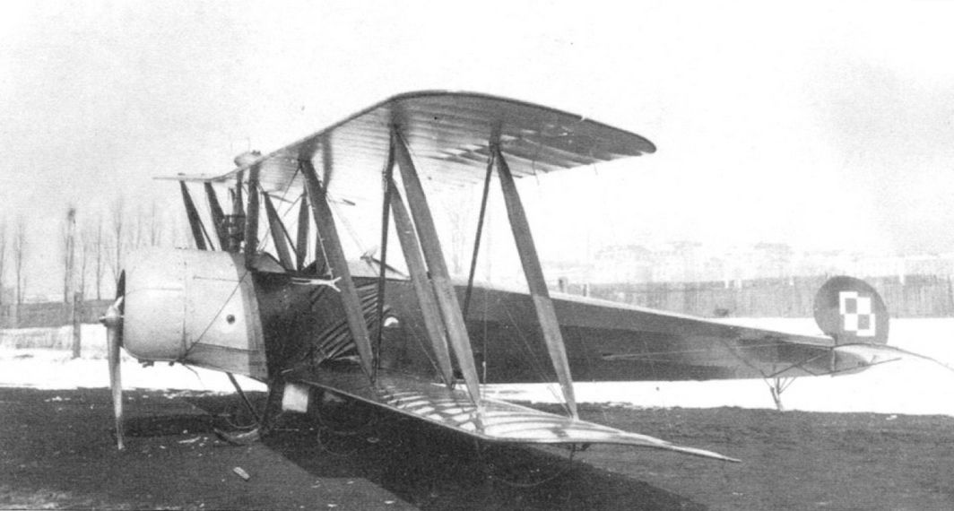 A damaged Avro 504K,  Polish AF