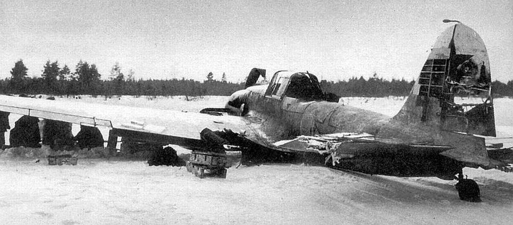 A damaged Ilyushin Il-2