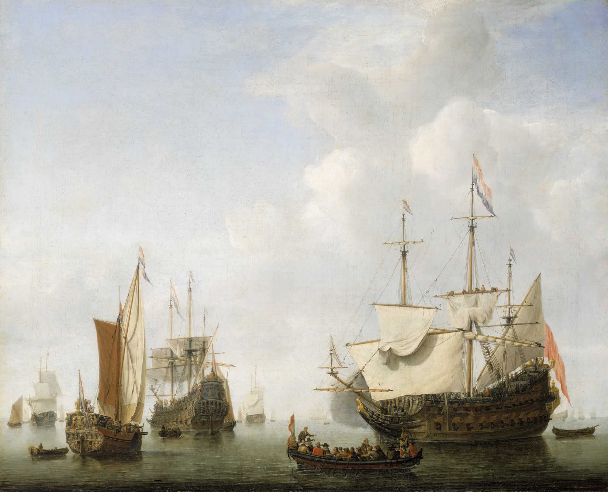 a-dutch-flagship-coming-to-anchor-with-a-states-yacht-before-a-light-air