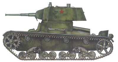 A T-26 vintage 1938 tank organic to the 6th armoured brigade. South-eastern