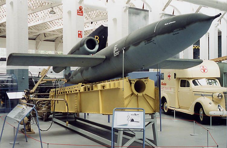 A V-1 Flying Bomb at Duxford Museum