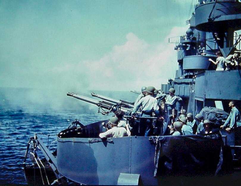 AA guns on an American Battleship