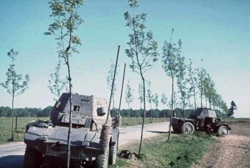 Abandoned Panhard armoured cars