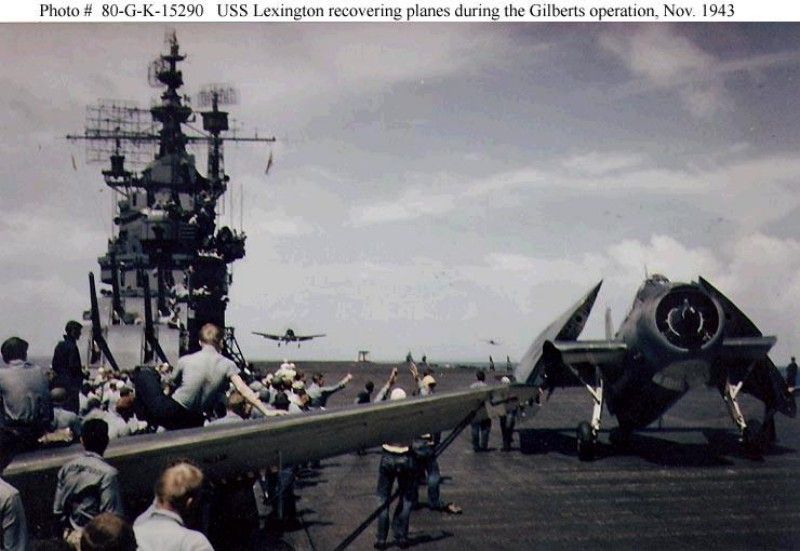 Aircraft returning to carrier, November 1943