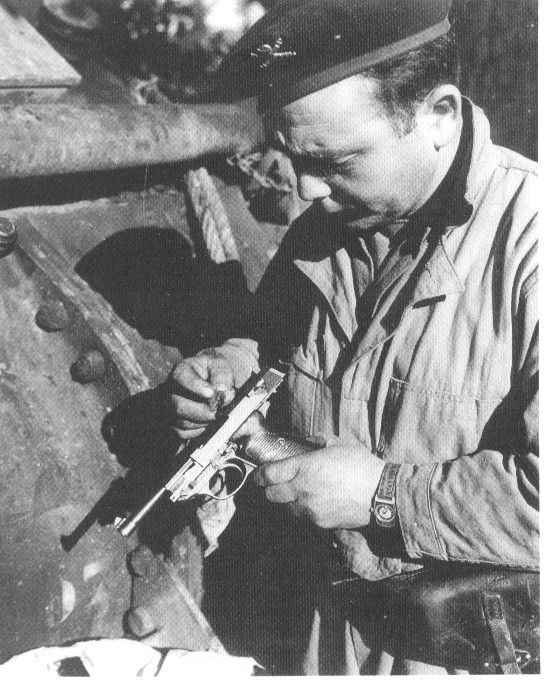 American soldier with a captured P38
